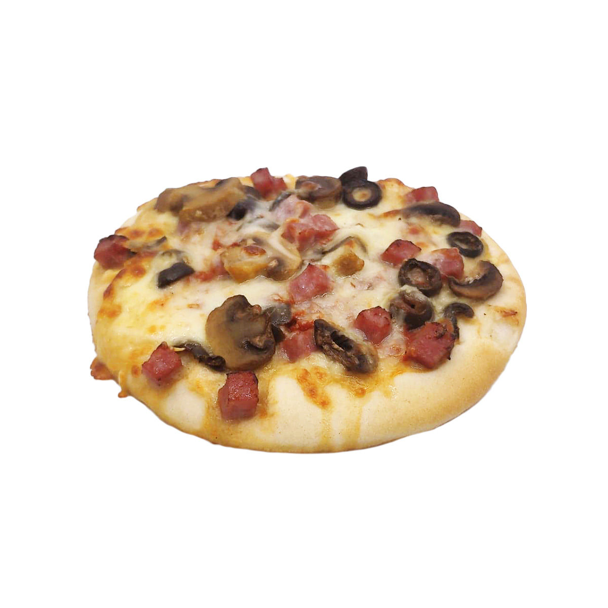 Ham and mushroom pizza